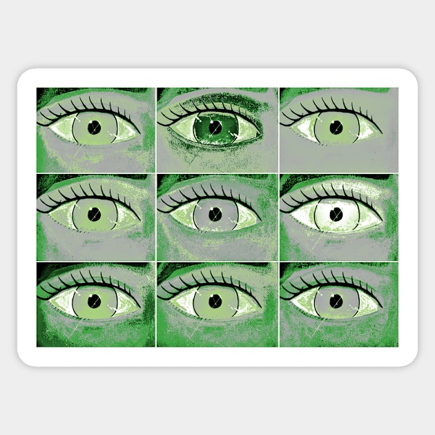 Aromantic Pride Painted Eyes Collage Sticker by VernenInk